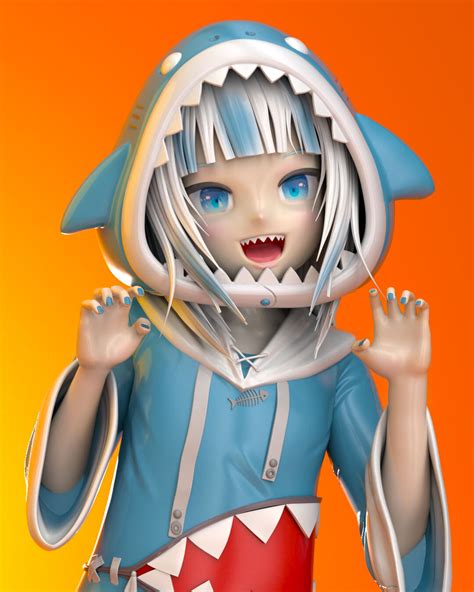 Hololive Gawr Gura 3d Print Model 3d Model 3d Printable Cgtrader Porn