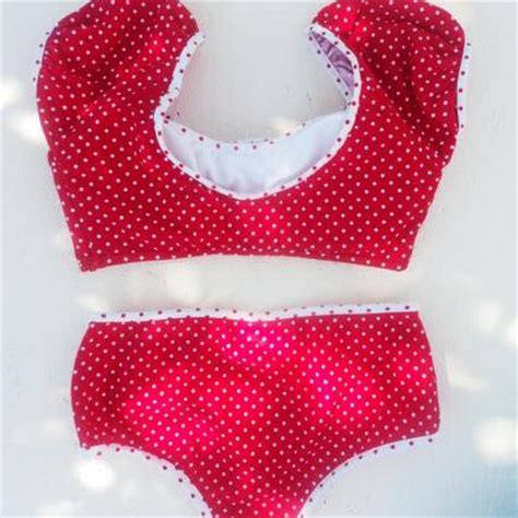 Cute Playful Crop Top Design Two Pieces Bikini For Polka Dots Lovers On Luulla