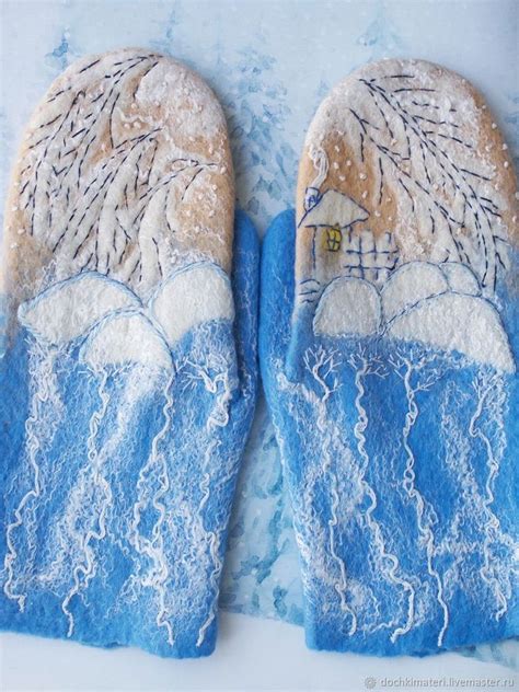 Купить или заказать Валяные рукавички «Вьюга» в интернет магазине на ...