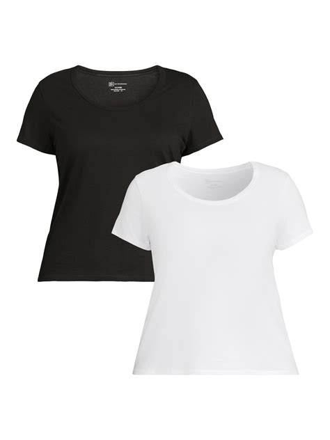 No Boundaries 2 Pack Short Sleeve Scoop T Shirt Womens Plus