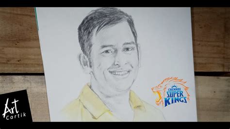 Drawing Ms Dhoni Chennai Super Kings Ms Dhoni How To Draw