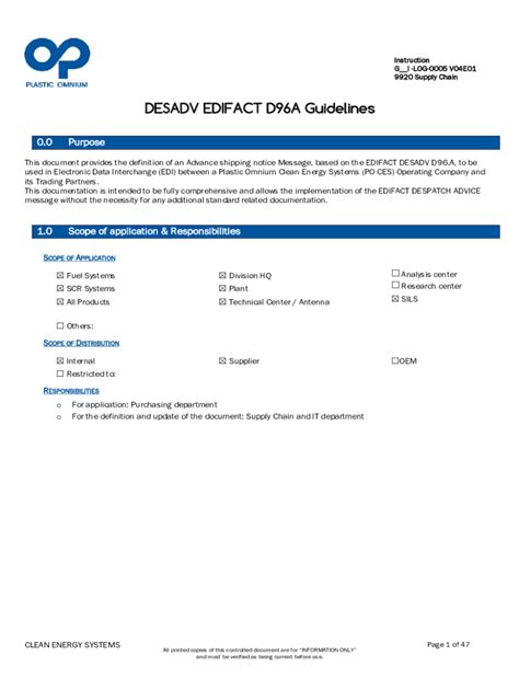 Fillable Online DESADV D96A Guidelines V4 Docx Fax Email Print PdfFiller