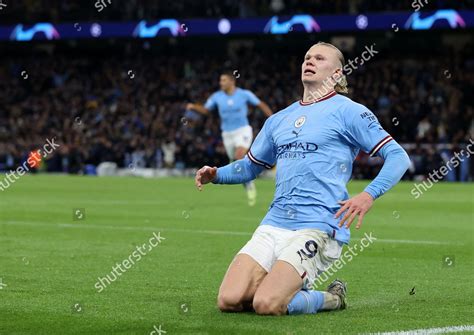 Erling Haaland Manchester City Celebrates After Editorial Stock Photo