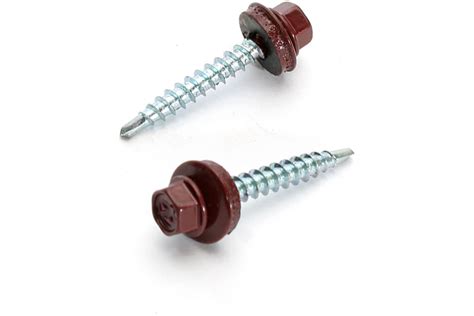 Кровельные саморезы Крепстандарт 5.5х19 мм винно-красный RAL 3005, 70 ...