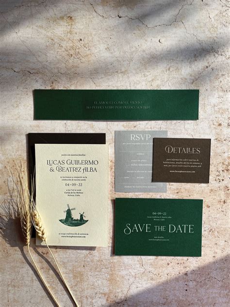 Los Molinos Semi Custom Wedding Invitation Bodega Press