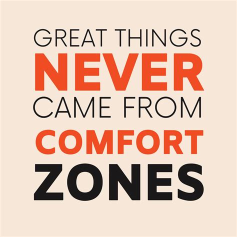 Inspirational quote - Great things never came from comfort zones