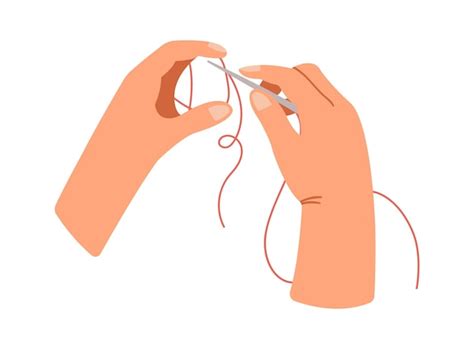 Premium Vector | Knitting process with hands craftsmanship