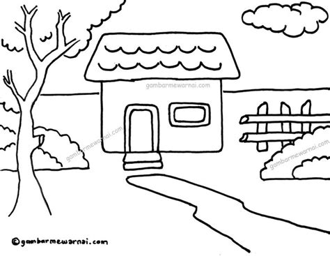 Detail Mewarnai Gambar Rumah Untuk Anak Tk Koleksi Nomer 17