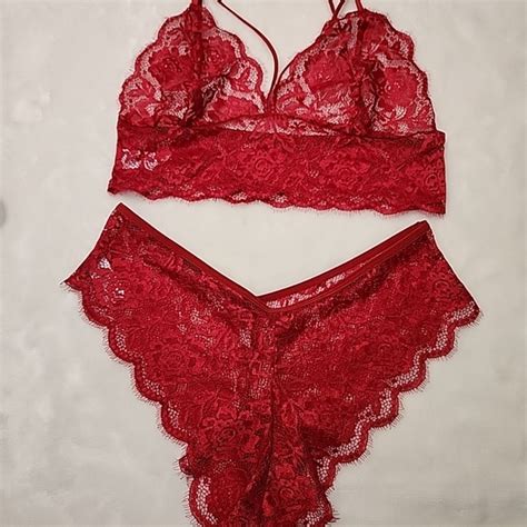 Unbrand Intimates Sleepwear Lilosy Sexy Sheer Floral Lace Pajamas Lingerie Set High Waist