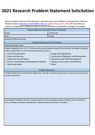 13 SAMPLE Research Problem Statement In PDF