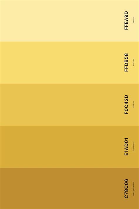 3. Mustard Yellow Color Palette Color Palette with Dark Goldenrod (Hex