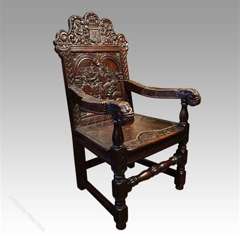 Antique Carved Oak Throne Chair Antiques Atlas