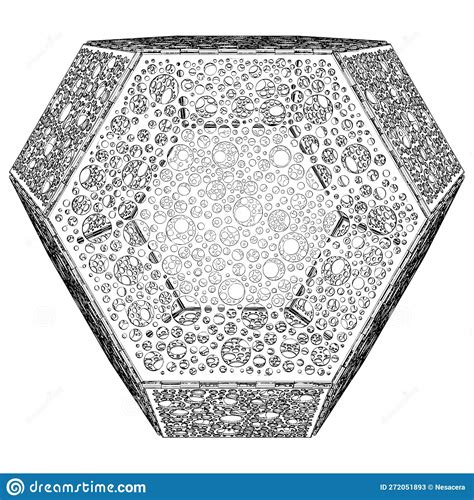 Perforated Polyhedron With Hexagon And Square Sides Solid Shape Vector