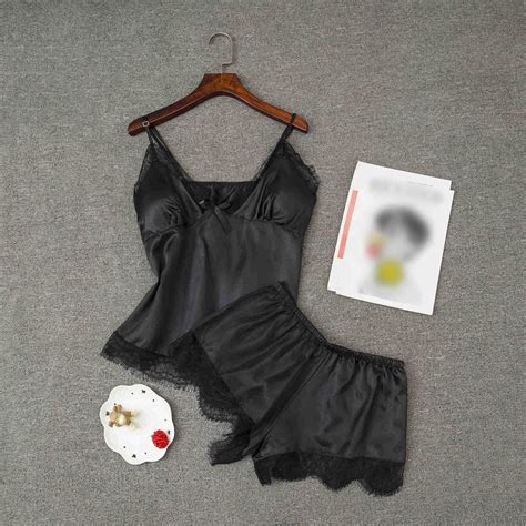 Womens Sexy Satin Leopard Sling Sleepwear Lingerie Lace Nightwear Underwear Set Sparkly Lingerie