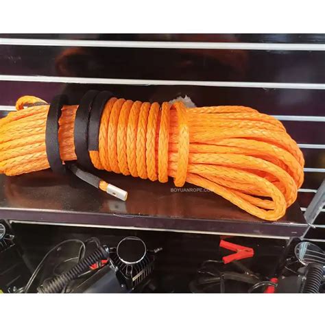 Manufacturing 6mmx 15m Uhmwpe 12 Strand Synthetic Winch Rope With Hook