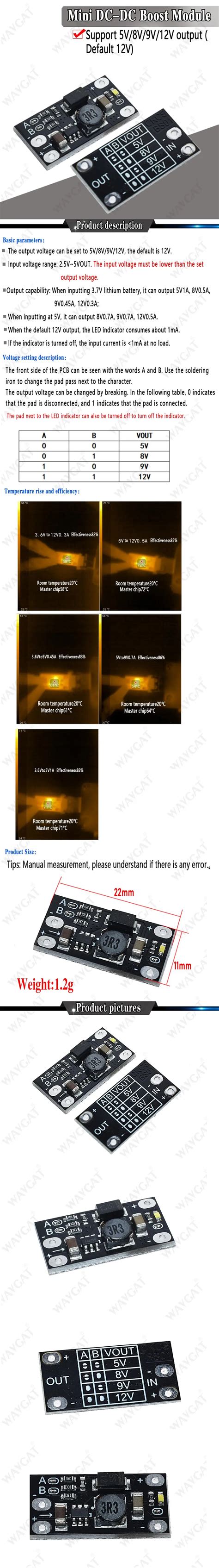 1.5A многофункциональный мини Повышающий Модуль повышающая плата 5V 8V ...