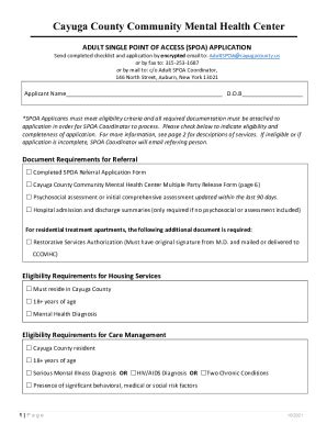 Fillable Online Single Point Of Access SPOA Coordinators Fax Email