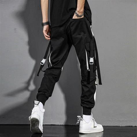 Freizeithose Herren Cargo Harem Hose Hip Hop Casual Joggers Baggy