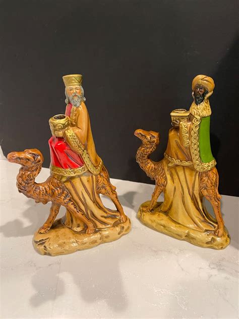 Vintage Wise Men On Camel Christmas Figurine Vintage Wiseman Figurines