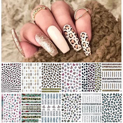 Kalolary Sheets Nail Art Stickers Decals Leopard Print Snake Design