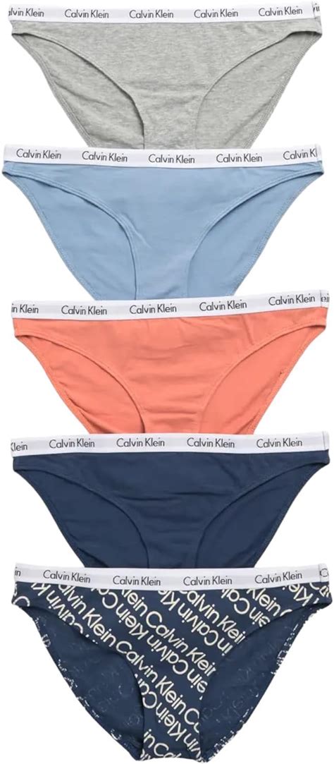 Calvin Klein Women S Underwear Carousel Bikini 5 Pack US Alpha Medium Regular Regular Blue