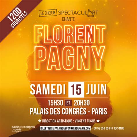 SPECTACUL ART CHANTE FLORENT PAGNY PARIS LE PALAIS DES CONGRES DE