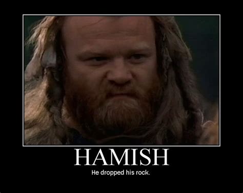 An Image Of A Man With Long Hair And Beards That Says Hamish He Dropped
