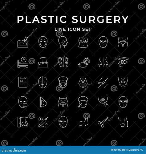 Set Line Icons of Plastic Surgery Stock Vector - Illustration of icon