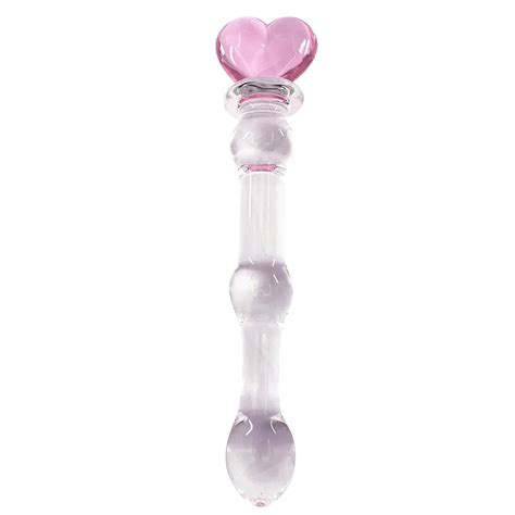 FBHSECL Butt Plug Pink Heart Glass Dildo Producto Para Adultos Cuentas Anales Juguetes Sexy Para