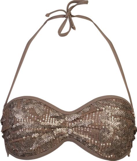 SAPPH Methi Leaves Bandeau Bikini Top Maat 70C Taupe Bol