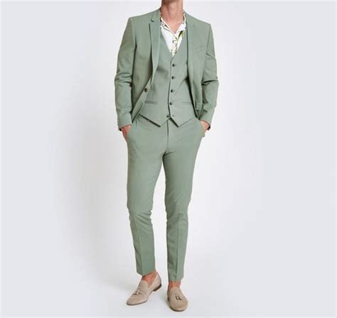 Men Suits Sage Green Wedding Piece Suit Slim Fit Stylish Etsy