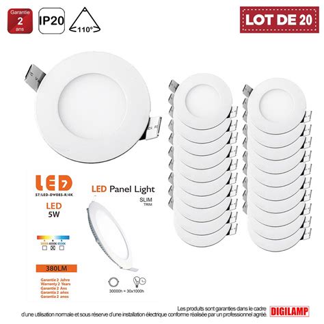 Lot De Spot Encastrable Led Downlight Panel Extra Plat W Blanc