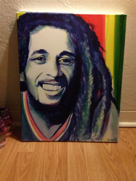 Bob Marley Acrylic Painting On Canvas By Derek Donnelly Art