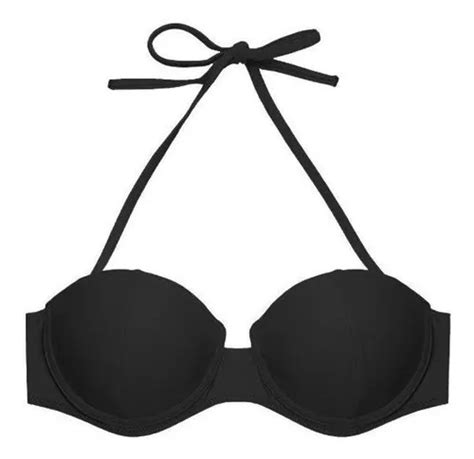 Bikini Estilo Sostén Strapless Color Negro Cuotas sin interés