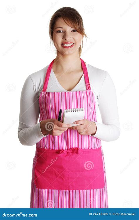 An Attractive Young Waitress Stock Image Image Of Background