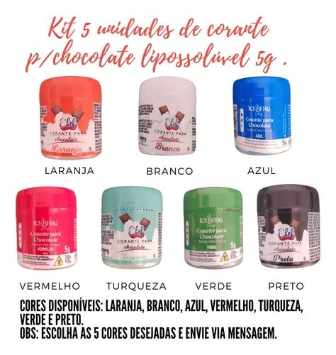 Corante P chocolate Em Pó Lipossolúvel Iceberg 5g Escolha MercadoLivre