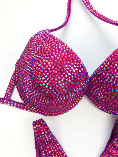 Pink Fitness Bikini Bodybuilding Bikini Ifbb Competition Etsy Australia