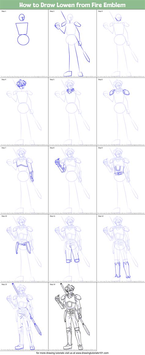 How To Draw Lowen From Fire Emblem Printable Step By Step Drawing Sheet