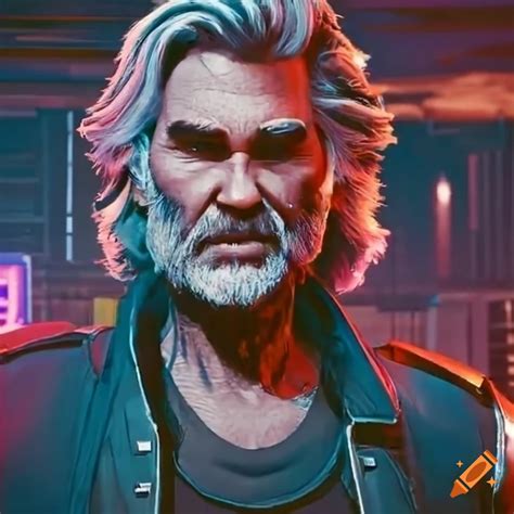 Kurt Russell As A Character In Cyberpunk 2077 On Craiyon