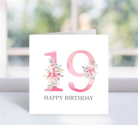 19th Birthday Card, 19th Birthday Card Printable, Spanish 19th Birthday ...