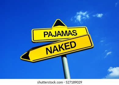 Pajamas Vs Naked Traffic Sign Two Stock Photo Edit Now