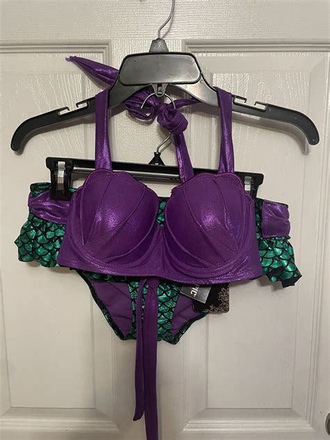 Nwt Disney Hot Topic Ariel 2 Pc Bikini Swimsuit Top Small Bottom