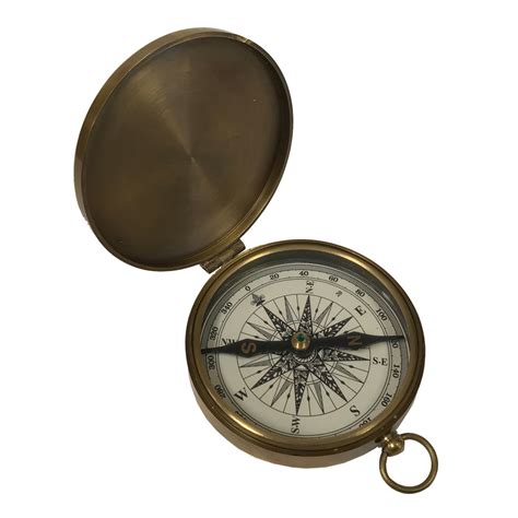 3 Antiqued Brass Compass With Hinged Lid Antique Reproduction Schooner Bay Company