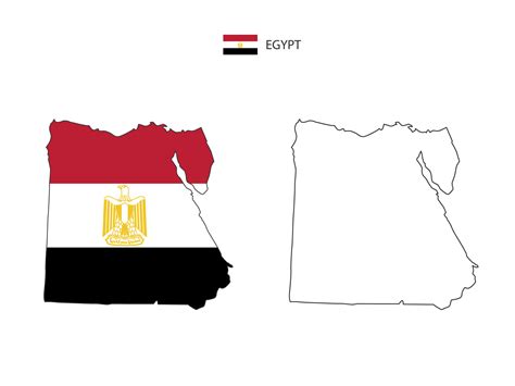 Egypt map city vector divided by outline simplicity style. Have 2 versions, black thin line ...