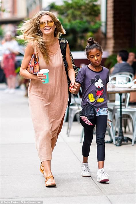 Heidi Klum Looks Effortlessly Chic In Nude Dress As She Spends Quality Time With Daughter Lou In