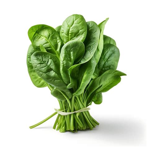 Premium Ai Image Fresh Spinach On White Background