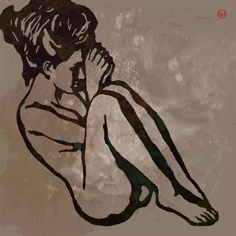 Nude Pop Art Etching Poster Drawing By Kim Wang