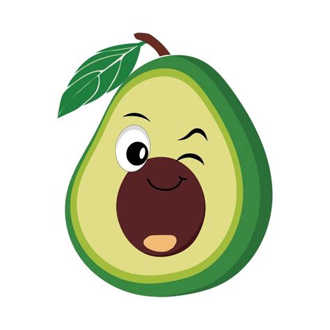 Cartoon Avocados Mascot Characters Hand Drawn Doodle Style Cartoon