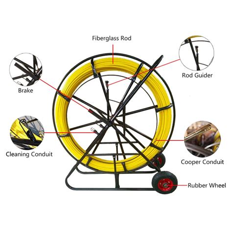 Mm M Fiberglass Frp Cooper Core Cable Pulling Snake Duct Rodder