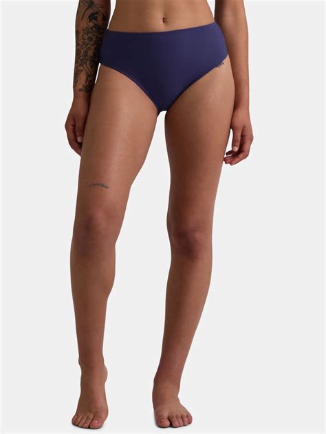 Time And Tru Women S Classic Bikini Bottoms Soft Nylon Spandex Mid Rise Sizes S X Walmart